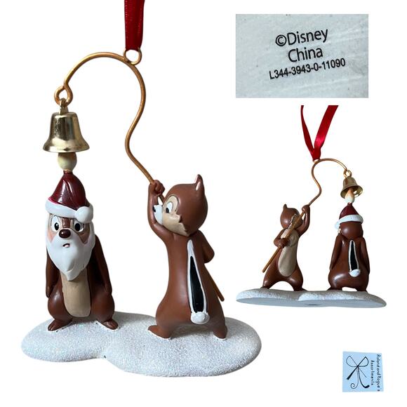 Disney Chip and Dale Bell Mischief Makers Holiday Ornament - Picture 1 of 4